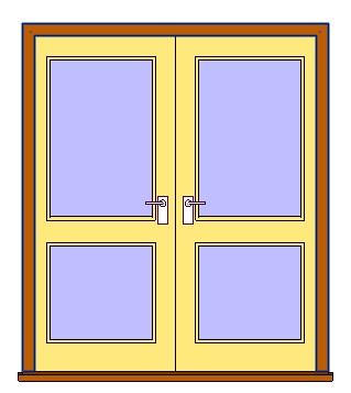 Ext Double 2 Panel Glass Door revit family free download