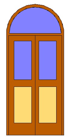 double shutter partly half glass arch door revit family free download image